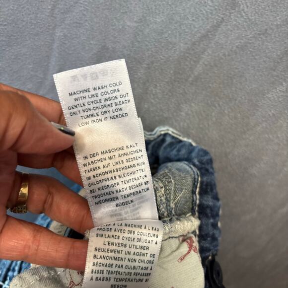 True Religion 2T Jeans Adjustable Waist Streetwear Thick Stitch Hip Hop Straight - Picture 16 of 16